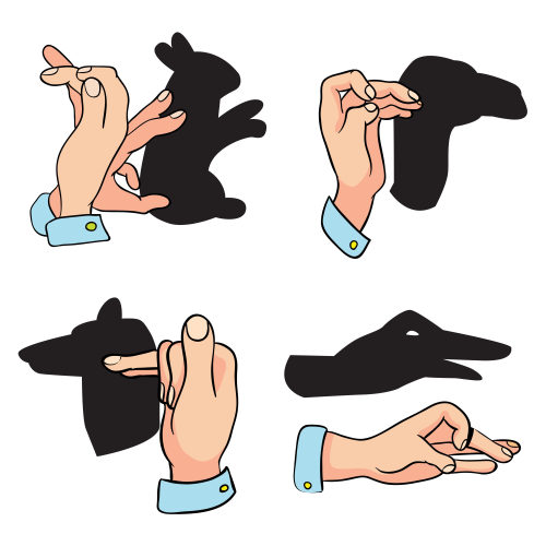 different hand shadow puppets